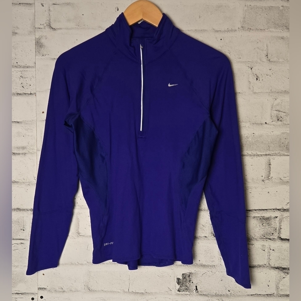 Nike Dri-FIT Quarter Zip Long Sleeve Top Purple Small